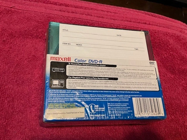 Maxell Color DVD-R 4.7 GB 8x 120 min 10 Pack with Cases Factory Sealed New - Image 2 of 3