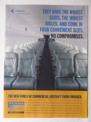 11/2002 PUB EMBRAER COMMERCIAL JET ERJ 170 REGIONAL AIRLINER ORIGINAL ANZEIGE