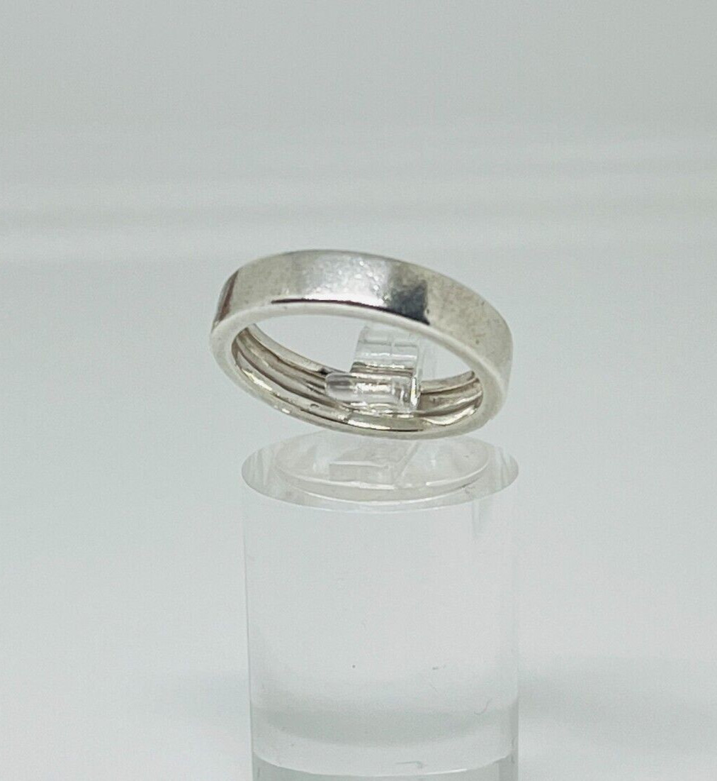 Fabulous Solid Flat Band Ring 925 Silver Size N1/… - image 2