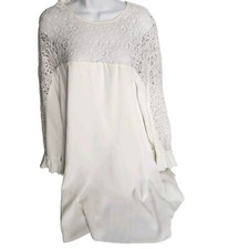 Gamba Paris Women's Size Large White Lace Floral Dress