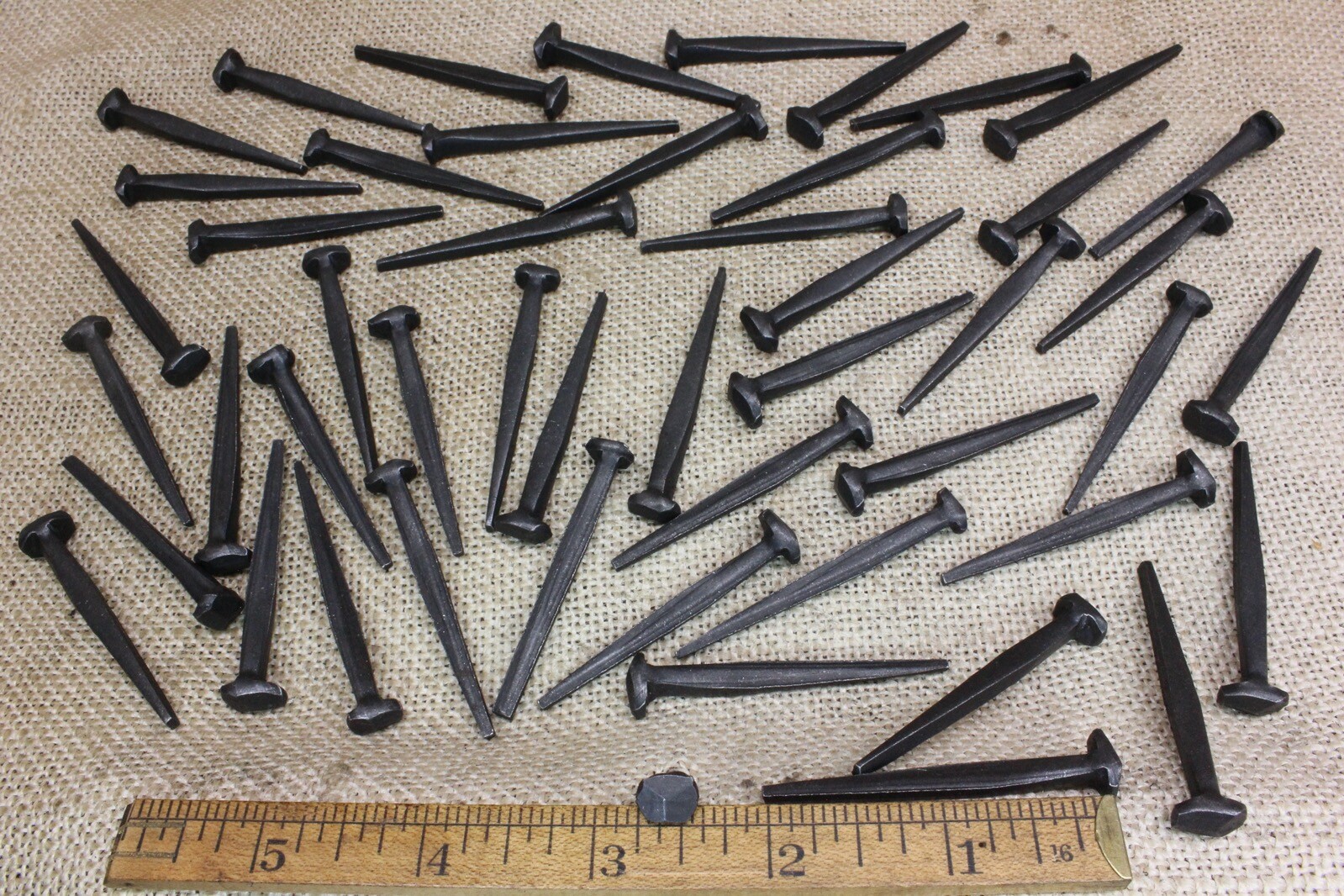 2" Rosehead nails antique square wrought iron vintage rustic Decorative look