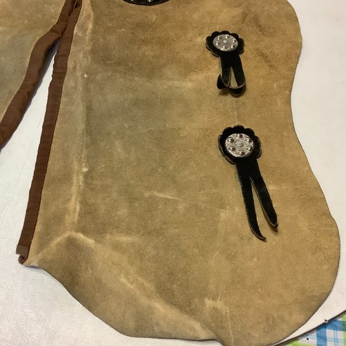 Vintage Children’s Western Leather Chaps Kid's 25" Long - Picture 4 of 11