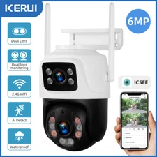 KERUI 6MP Dual Lens HD 4K WiFi IP Home Security Camera Wire Outdoor CCTV PTZ US