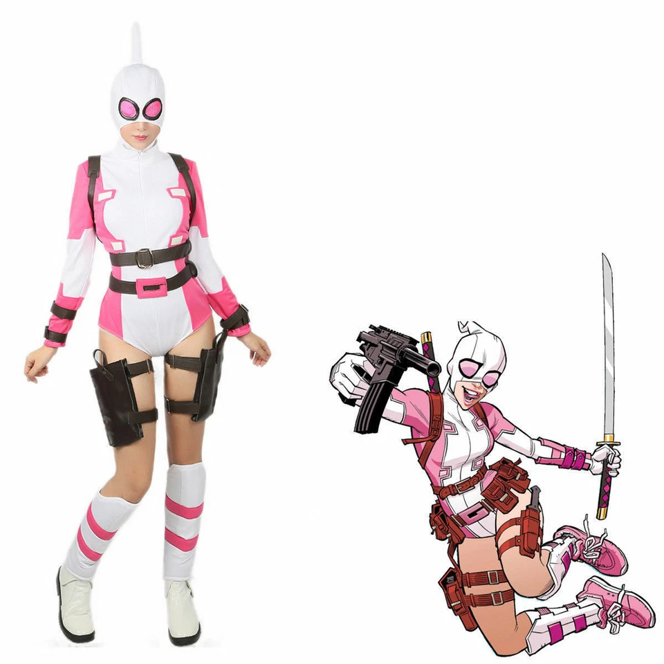 Disfraz Gwenpool Cómic Gwen Poole Halloween Disfraz Cosplay Hecho a Medida Foto 3 de 4
