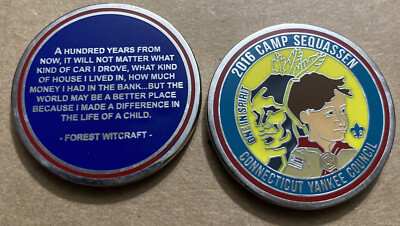 Camp Sequassen CT Yankee Council 2016 Challenge Coin given to Staff & Leaders