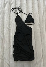 Missguided Black Halter Neck Dress