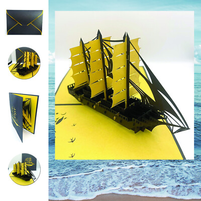 Karte Schiff, Segelboot, Seemann, Meer, Urlaub, Pirat - Modell Luxus aus Sammlung