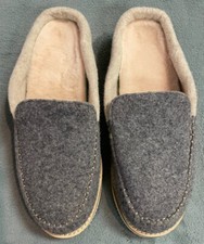 Womens Sanuk Cozy Vibe Wool Slippers Mules Shoes Gray Natural Fuzzy Sz 9