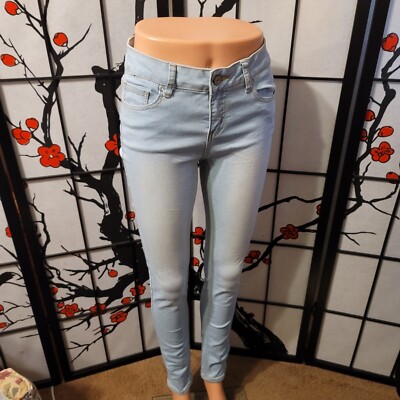 LADIES WAX JEANS LIGHT BLUE BLEACHED STRAIGHT SKINNY LEG/SIZE 7 | eBay