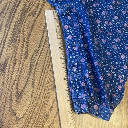 Vintage Oshkosh B'gosh Girls 18M Vestback Overalls Denim USA Floral Pink 1990’s - Picture 7 of 9