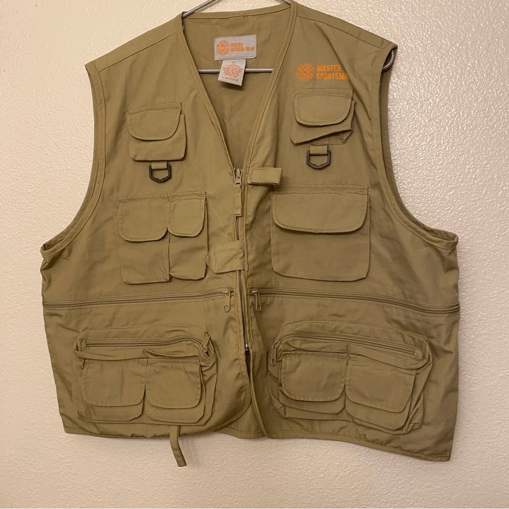 Master Sportsman Rugged outdoor gear Fishing Vest Hunting Outdoors Pockets XL