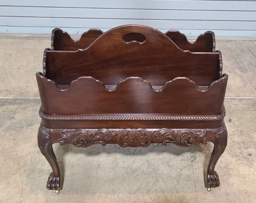 Soporte para libros revista Baker Stately Homes Chippendale Canterbury caoba 2 piezas Foto 4 de 4