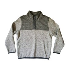 Old Navy Boy  s Quarter Snap Fleece Top Size XS 5 Gray Heathered Long Sleeves
