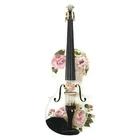 Rose White Electric Acoustic Violin Outfit w Mechanical Pegs