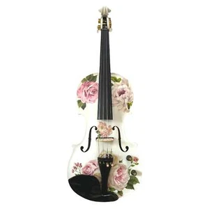 Rose Blanc électrique Acoustic Violon Outfit w Pèlerins mécaniques