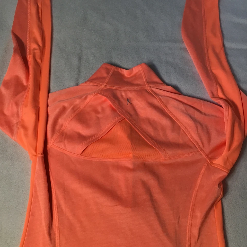 Chaqueta Danskin Now Semi-Ajustada Dri-More Cuello Simulado 1/4 Cremallera Mujer Pequeña 4-6 Naranja Foto 4 de 4