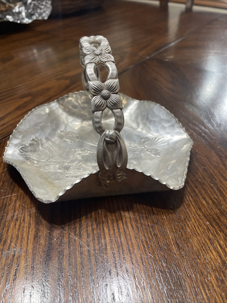 Rodney Kent Silver Co. Hand Wrought Hammered Aluminum Basket w