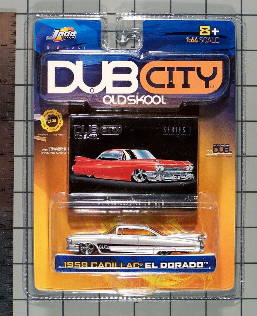 Jada 2002 DUB City Old Skool&comma; 1959 Cadillac El Dorado&comma; silver w&sol; black tampos