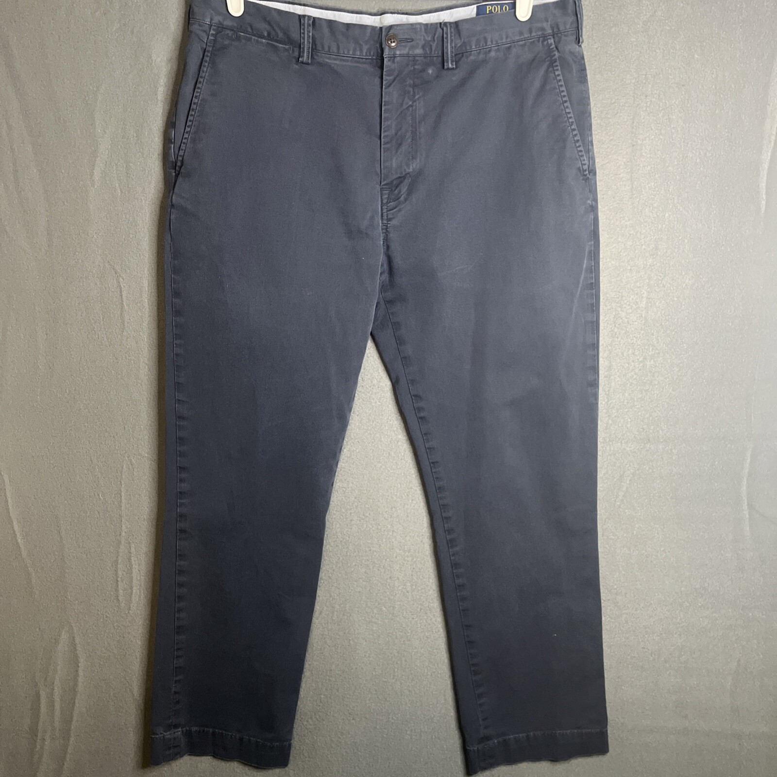 POLO RALPH LAUREN STRETCH STRAIGHT FIT CHINO PANTS BLUE PREPPY MENS 36X30 EUC