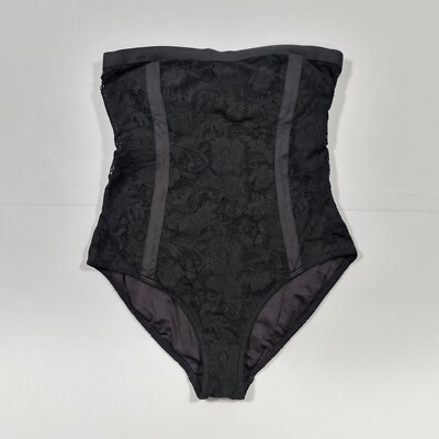 Bond Eye Australia Damen Badeanzug schwarz 10 UK Spitze trägerlos Einteiler Bademode