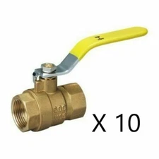 1/2" Female Full Port 600 WATER,OIL,GAS Brass Ball Valve Threaded Lot Of (10) 