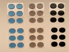 Drum dampening gel mutes for snare tom overtone muffles BLUE BLACK CHARCOAL PADS