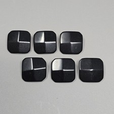Vtg Plastic Black Geometric Buttons Square 3D Design Lot Of 6
