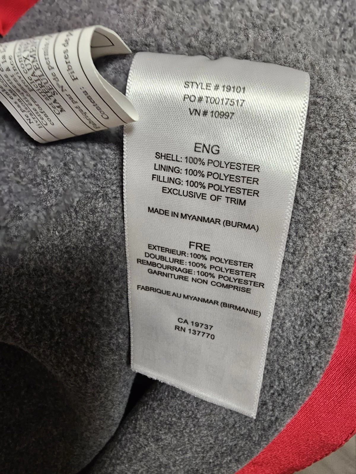 Trimark Mens Red Coat JB Hunt Logo Size XL Fleece Lined image 7