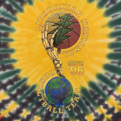 Camisa De Colección Lituania Tie Dye Para Hombres XL NBA Baloncesto Grateful Dead Años 90 Olímpico - Imagen 13 de 19
