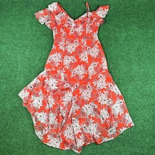 Vince Camuto Floral Print Asymmetrical A-Line Dress Womens 8 Casual Professional
