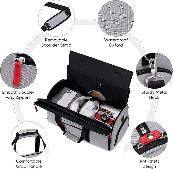 Bolsas de ropa enrollables para viajes, bolsa de ropa con ruedas Foto 2 de 4