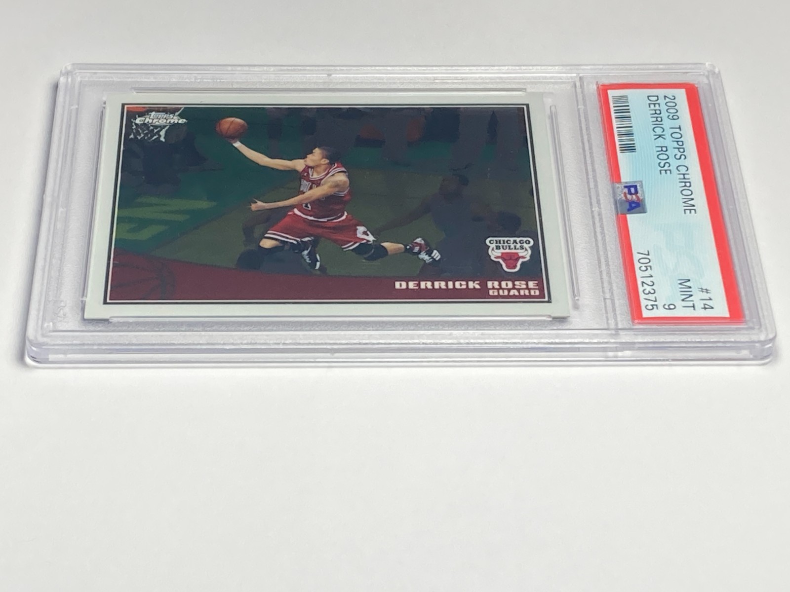 Derrick Rose 2009 Topps Chrome PSA 9 Mint Graded Card Bulls #14 /999
