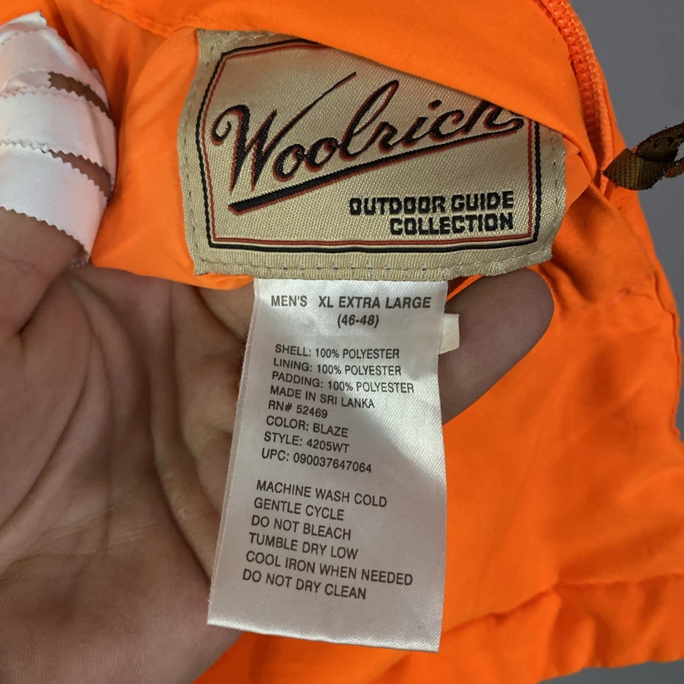 VTG Woolrich Vest Mens XL Reversible Black Blaze Orange Hunting Blind 26x28 - Image 3 of 4