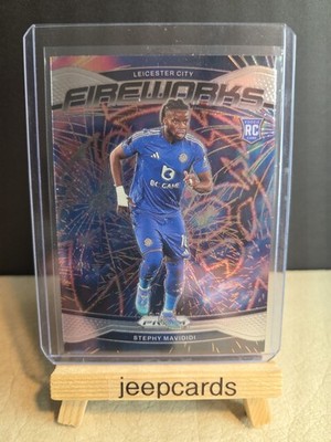 STEPHY MAVIDIDI 2024-25 Panini Prizm Premier RC FIREWORKS ROOKIE LEICESTER