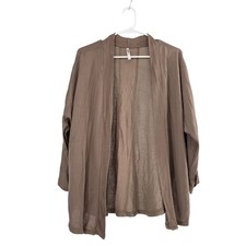 NWOT Tresics Brown Open Front Long Sleeve Lightweight Cardigan Sweater Medium