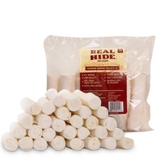  All Natural Dog Chew Treats - Premium Rawhide Rolls, 5-6 Inch - Long Lastin