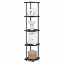 TURN-N-TUBE 5 Tier Corner Shelf, Corner Bookshelf, Display Shelf for Living