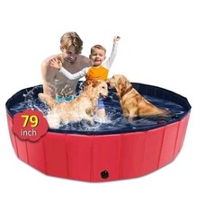 CACSPS Foldable Dog Pool 79x14Inches Collapsible Kiddie Pool