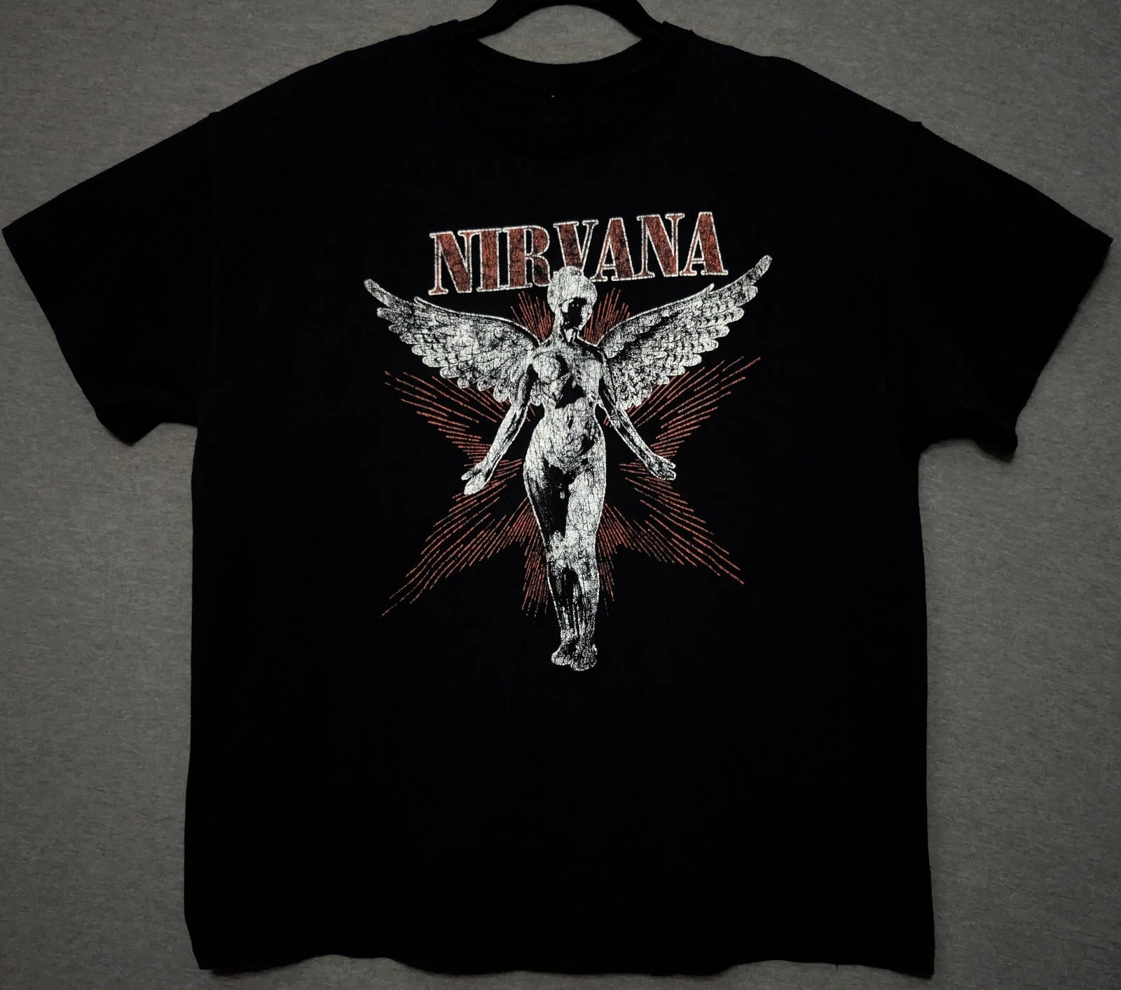 Nirvana In Utero Angel Lady Black XL Black Band Tee Shirt 23" W X 28" L