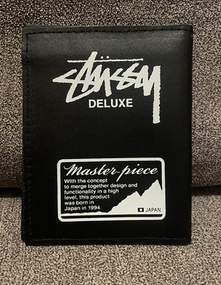 stussy DELUXE collab master piece Card case faux leather Black 2011 RARE