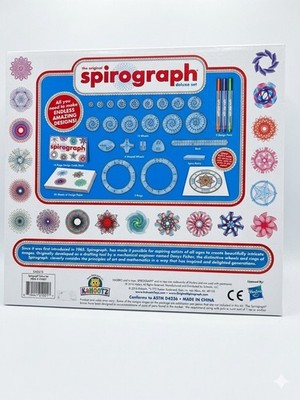 Spirograph Deluxe Set Drawing Kit w/ Precision Parts & Pens, 45+ Pieces, 8+