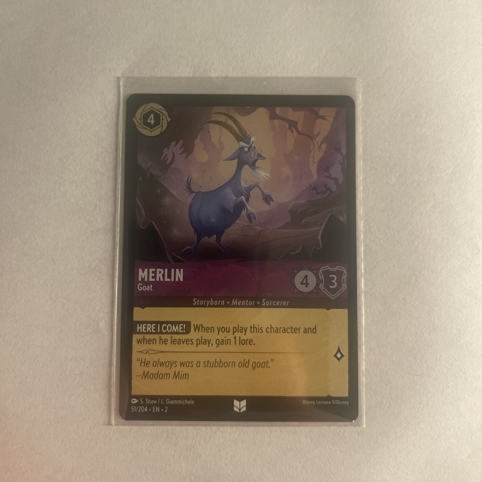 Lorcana Merlin - Goat - 51/204 - Uncommon Cold Foil Disney Lorcana Floodborn NM