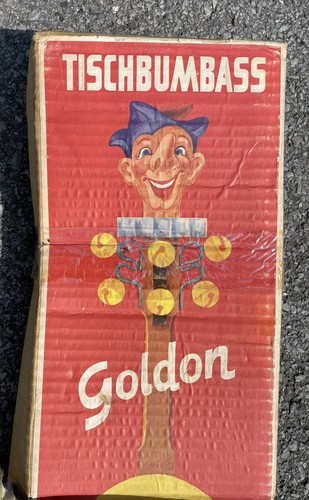 Vintage Musical Toy Golden Tischbumbass Made in German Democratic Republic