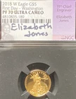 2018 W PROOF $5 GOLD EAGLE 1/10 OZ 1st DAY WASHINGTON NGC PF70 UC JONES SIGNED