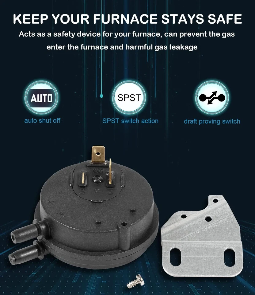 632444 Interruptor de presión de aire de horno de gas 1,74"" WC para Nordyne, Intertherm, Miller Foto 3 de 4