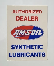 Vintage Amsoil Synthetic Lubricants Authorized Dealer Window Cling Sign 10x13.5”