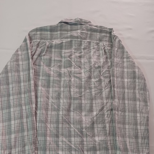 Camisa a cuadros Sonoma RN#73277 blanca/gris con botones para hombre talla grande - Imagen 19 de 19