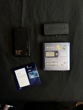 SONY MZ-R55 Portable MiniDisc MD Recorder Player Blue 1998 Mega Bass - Tested VG