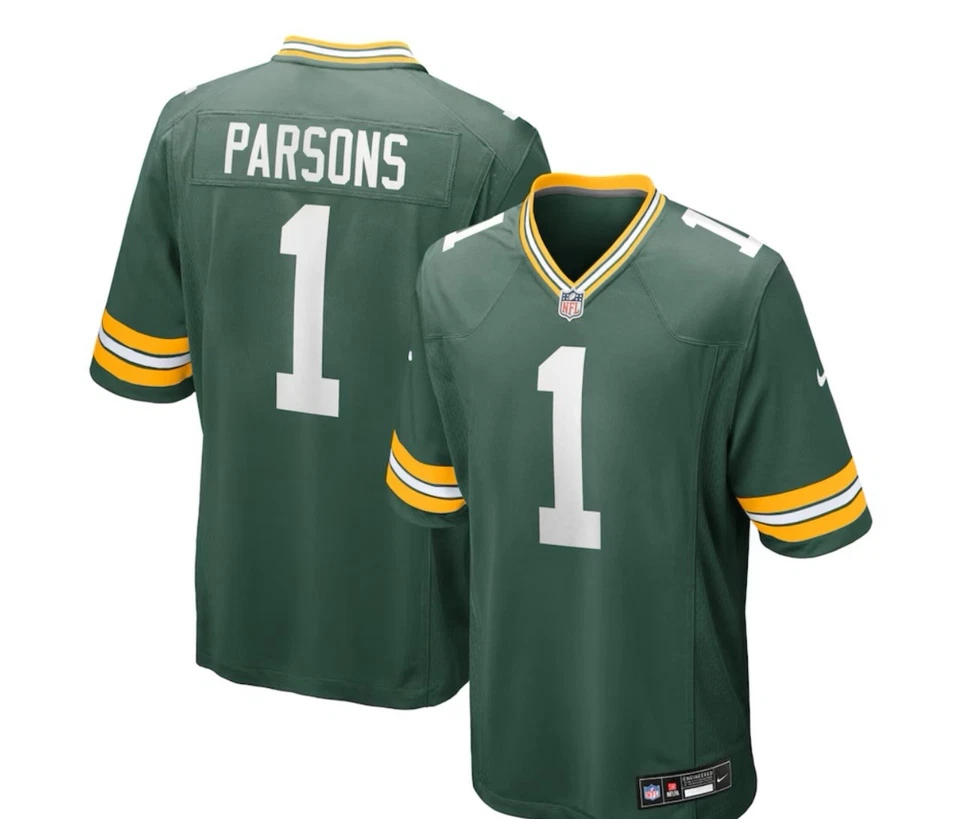 Camiseta deportiva para hombre Green Bay Packers Micah Parsons Nike verde juego jugador Foto 2 de 2