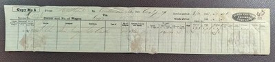 1867 North Eastern Railway Company Güterrechnung - Stühle Sendung